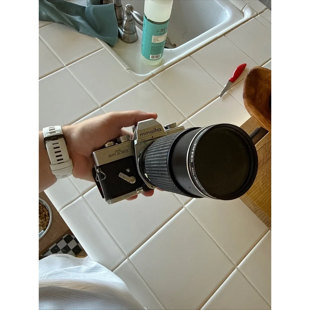 Minolta SRT 201 Vintage 35mm SLR Film Camera Body with Zoom Lens for Parts